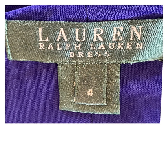 Lauren Ralph Lauren Cap Sleeve Boat Neck Draped Skirt Purple Jersey Dress Size 4 - Picture 5 of 7